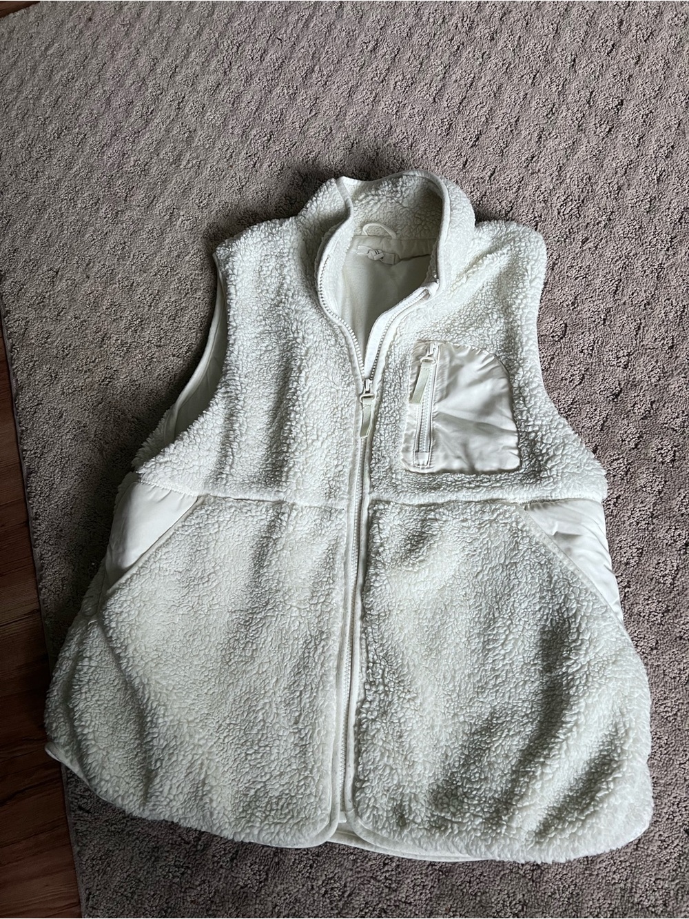 Maurices Cream Sherpa Fleece Vest